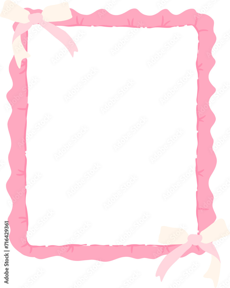 Pink Coquette frame aesthetic with ribbon bow Pink Coquette frame aesthetic with ribbon bow