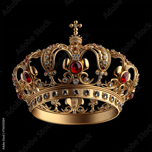 Golden royal crown. King luxury crown with precis