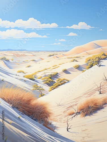 Sunlit Sand Dune Vistas: Modern Landscape Finesse and Artistry © Michael