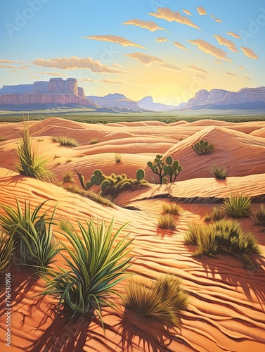 Sunlit Sand Dune Vistas  Captivating Prints of Famous Desert Locales at National Park