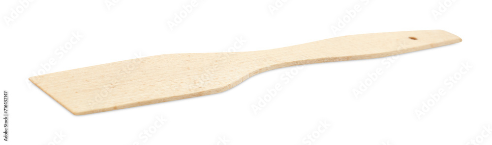 Wooden spatula isolated on white. Cooking utensil