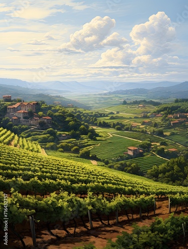 Elevated Vineyard Views  Timeless Tuscan Vineyards Plateau Art Print