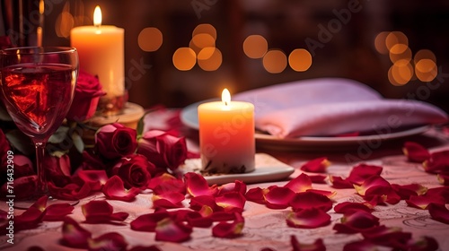 Romantic dinner with candles and roses   romantic dinner  candles  roses