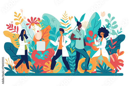 Illustration of doctors participating in health promotion