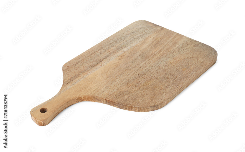One wooden cutting board isolated on white One wooden cutting board isolated on white