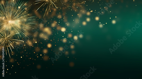 Happy New Year, burning fireworks with bokeh light background © ting