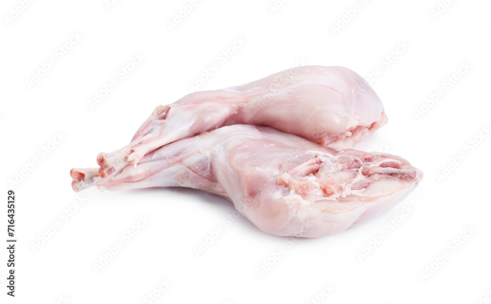 Fresh raw rabbit legs isolated on white Fresh raw rabbit legs isolated on white