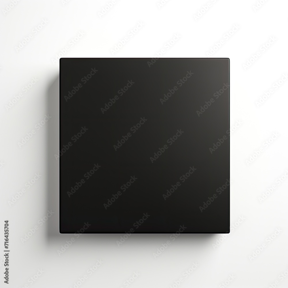 Black square plate isolated on white background.