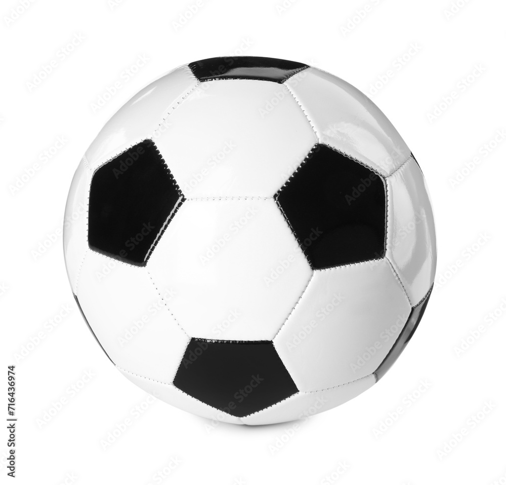 One soccer ball isolated on white. Sport equipment One soccer ball isolated on white. Sport equipment