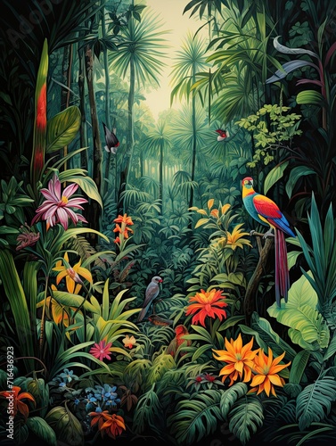 Tropical Jungle Wildlife: Original Painting of Rainforest Animal Illustrations