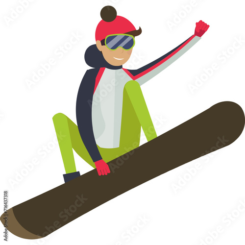 Teenager boy enjoying skateboarding vector icon isolated on white