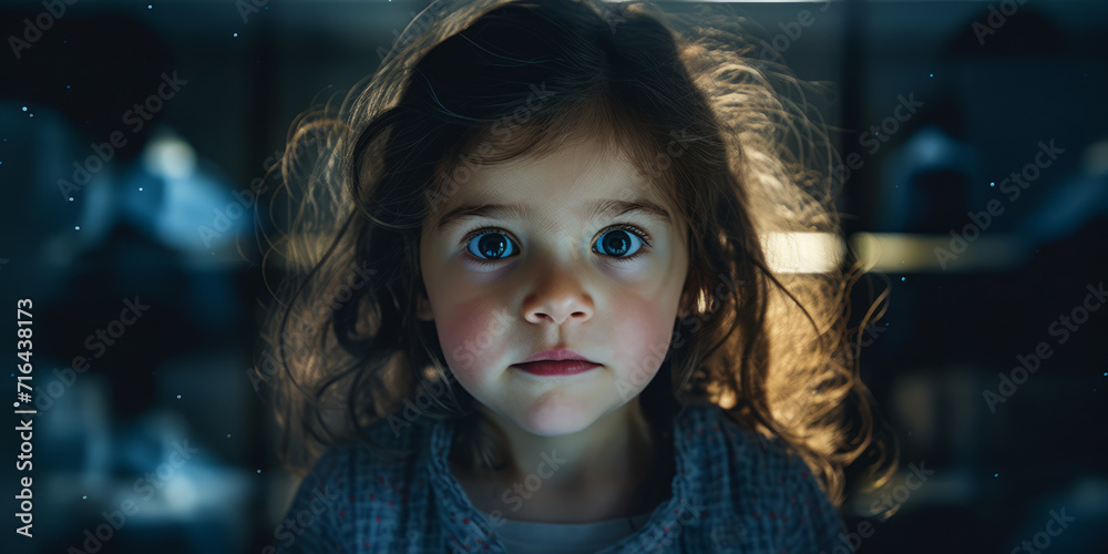 Captivating Child with Sparkling Blue Eyes by AI generate. Captivating Child with Sparkling Blue Eyes by AI generate.
