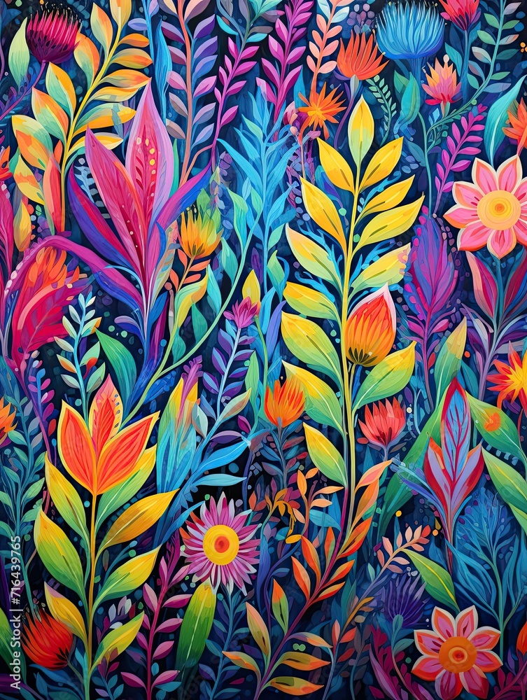 Vibrant Fiesta Patterns: Field Painting & Festival Colors