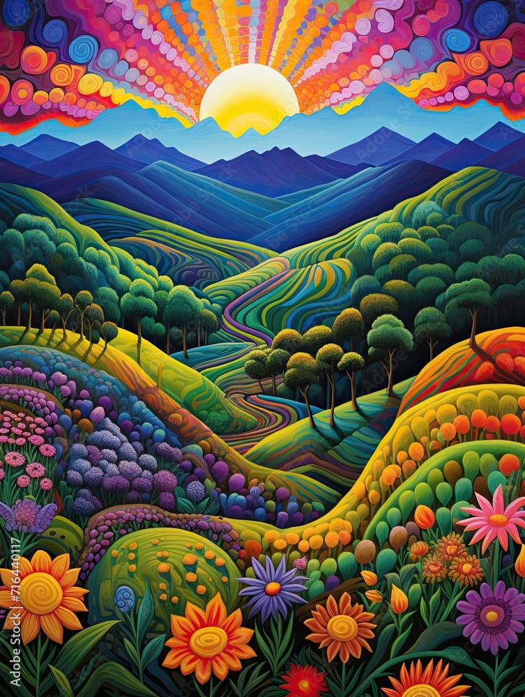 Vibrant Fiesta Patterns: Rolling Hills Art & Festival in Valleys