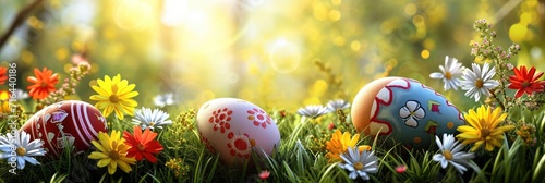  Easter Greetings Card Eggs Decoration Spring, Banner Image For Website, Background, Desktop Wallpaper