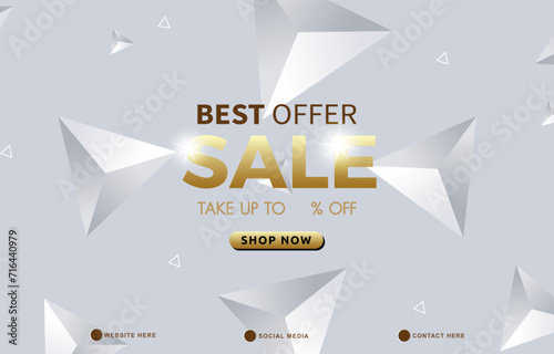 best offer sale discount template banner with blank space for product sale with abstract gradient white background design