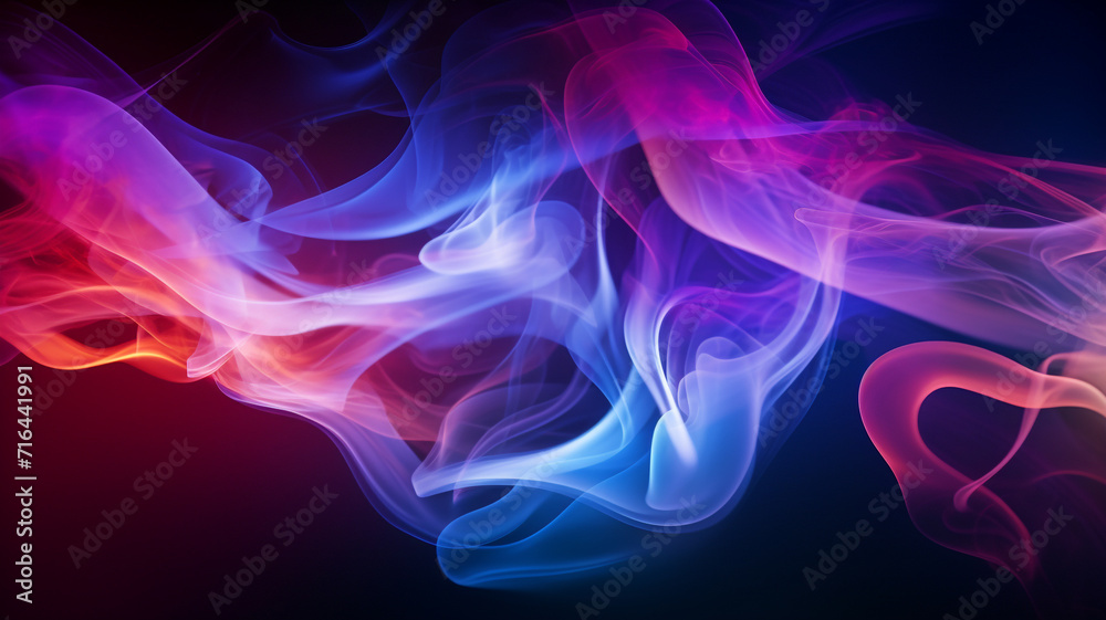 Abstract colorful smoke on dark background