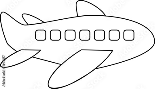 Airplane Illustration For Coloring Page