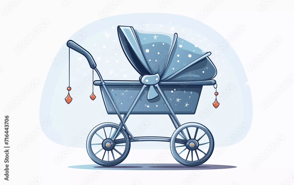 baby carriage, pram vector illustration

