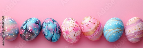  Happy Easter Colourful Eggs On Pastel, Banner Image For Website, Background, Desktop Wallpaper