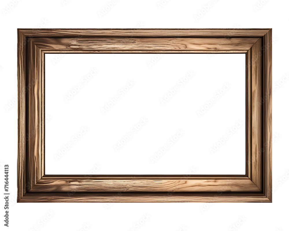 Wooden Frame Isolated on Transparent Background Wooden Frame Isolated on Transparent Background