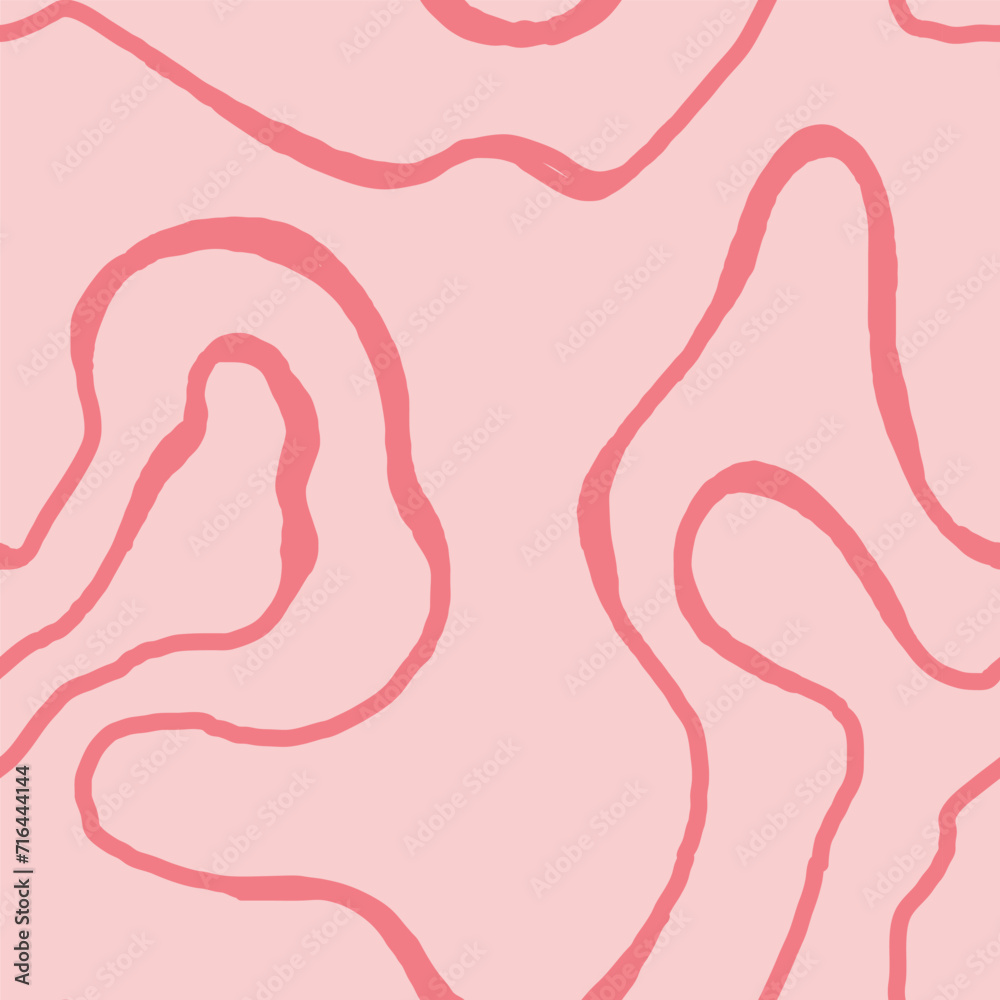 Wavy Seamless Trippy Pattern. Seamless pattern of colorful abstract squiggles print, scribble spiral and wavy lines. retro 80s style. Chaotic ink brush scribbles. Vector illustration Wavy Seamless Trippy Pattern. Seamless pattern of colorful abstract squiggles print, scribble spiral and wavy lines. retro 80s style. Chaotic ink brush scribbles. Vector illustration