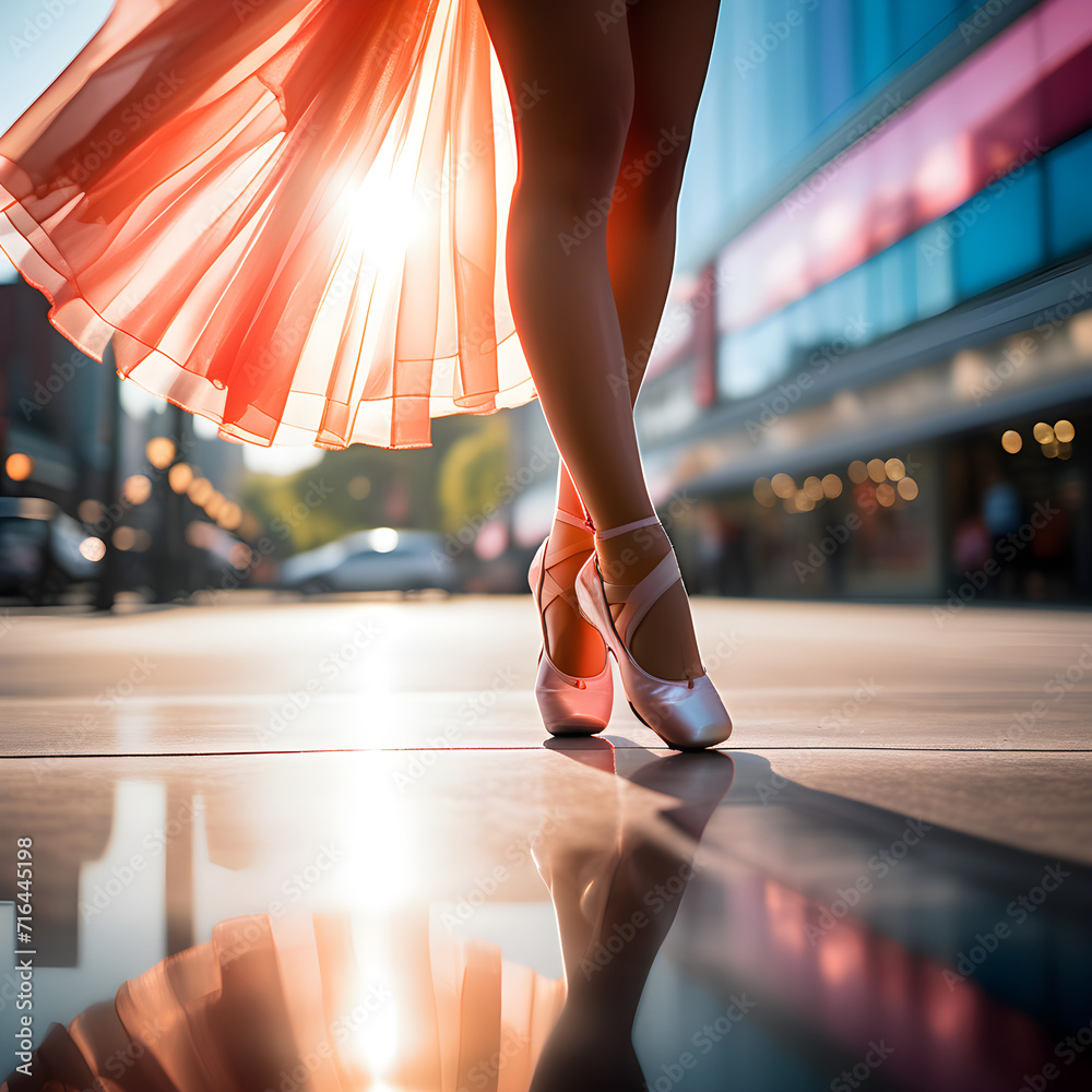 Fototapeta premium Women, ballet, shopping, ballet performance, art performance,GenerativeAI