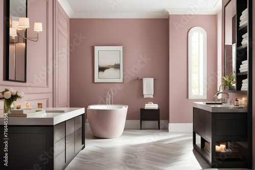 Blushing Neutrals  Modern Bath Room Classical Elegance Meets Darker Pink Minimalism