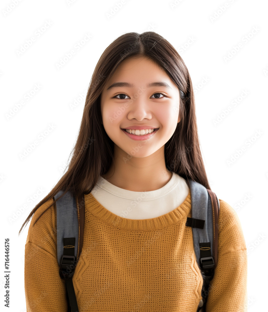 Happineess cheerful asian adult female teenager student in casual cloth isolated on transparent background Happineess cheerful asian adult female teenager student in casual cloth isolated on transparent background