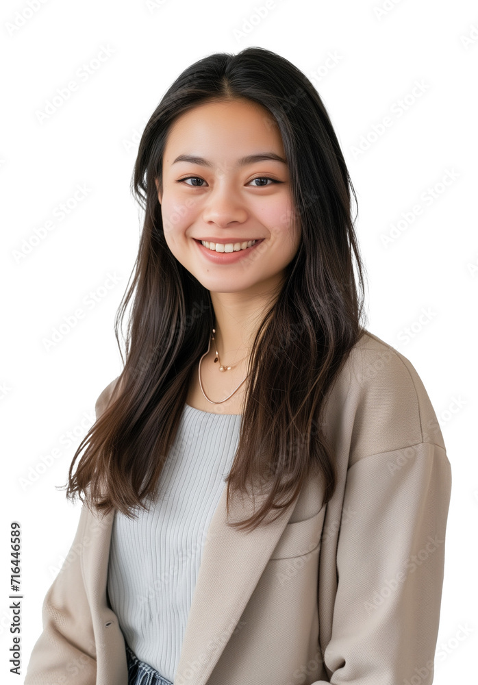 Happineess cheerful asian adult female teenager student in casual cloth isolated on transparent background Happineess cheerful asian adult female teenager student in casual cloth isolated on transparent background