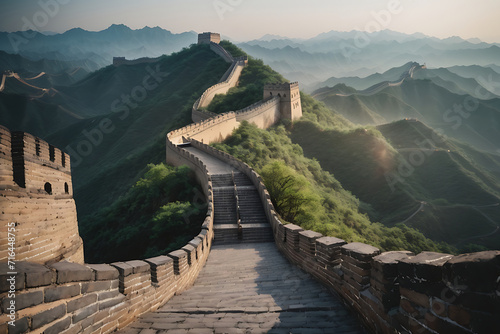 Great Wall of China on background design.