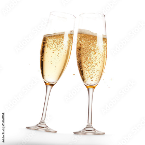 Celebration toast with champagne glass on transparency background PNG