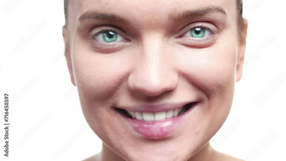 Face, skincare and woman with cosmetics, natural and model isolated on a white studio background. Portrait, person and girl with grooming and luxury with wellness, beauty and self care with glow Face, skincare and woman with cosmetics, natural and model isolated on a white studio background. Portrait, person and girl with grooming and luxury with wellness, beauty and self care with glow
