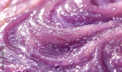 purple face serum close up texture with bubbles. beauty and care concept made with ai.