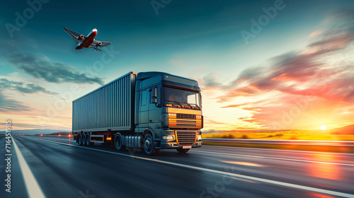 Logistics import export and cargo transportation