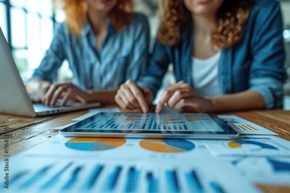 Fototapeta premium Business finance chart document report. Generative AI