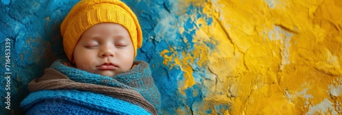  Ukrainian Newborn Studio Patriotic Blue Yellow, Banner Image For Website, Background, Desktop Wallpaper