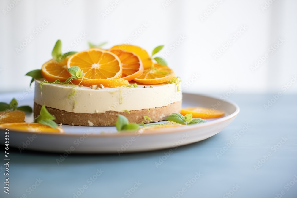 citrus raw cake topped with dried orange citrus raw cake topped with dried orange