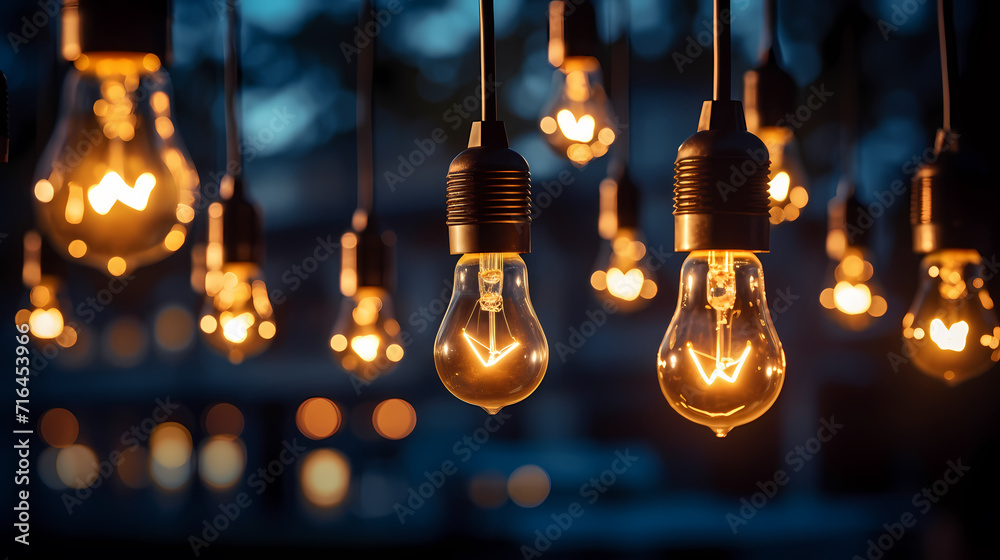 Abstract festive and new year background with stunning soft bokeh lights and shiny elements