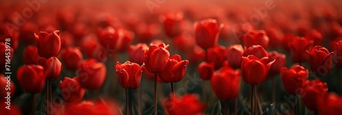  View Red Tulip Flower Field Vivid, Banner Image For Website, Background, Desktop Wallpaper