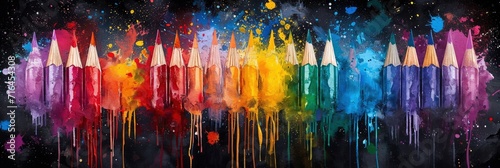  Watercolors Brushes Colored Pencils Album Drawin, Banner Image For Website, Background, Desktop Wallpaper photo