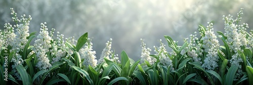  White Flowers Lily Valley Convallaria Majalis, Banner Image For Website, Background, Desktop Wallpaper #716454761