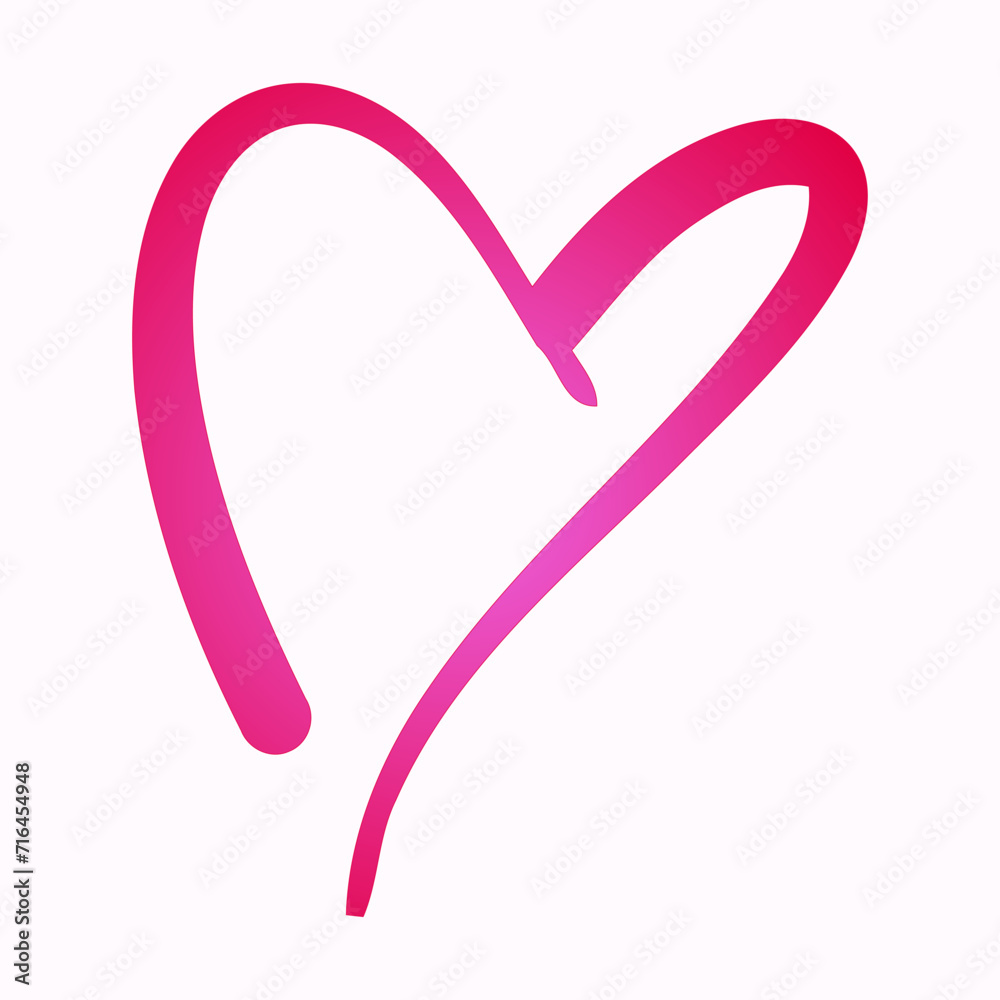 Obraz premium pink hand drawn symbol of heart, expressing love