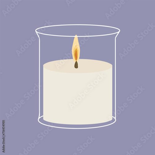 Vector Stock Burning Candle Jar Illustrations