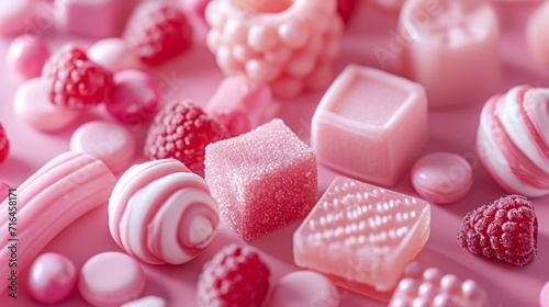 Close-up banner of a variety pink candies