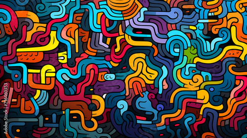 Cute graffiti art abstract background poster web page PPT, art background