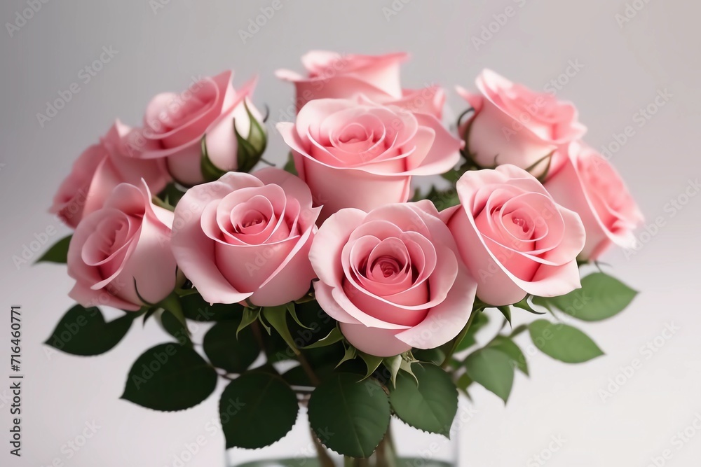 Beautiful Flower. Colorful Roses with Vase. Generated AI Beautiful Flower. Colorful Roses with Vase. Generated AI