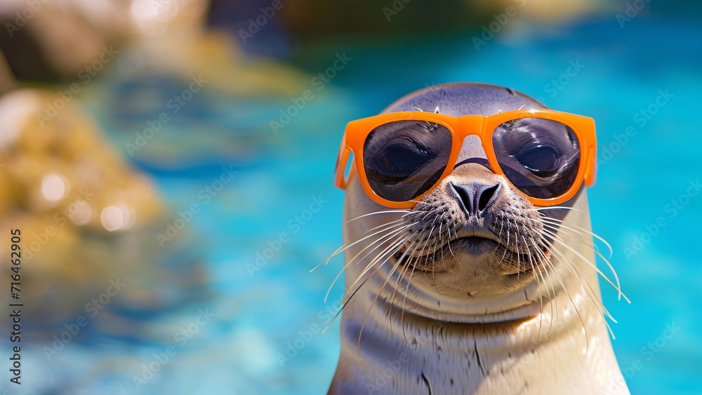 Adorable Baby Seal Wearing Stylish Sunglasses