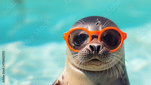 Adorable Baby Seal Wearing Stylish Sunglasses © icehawk33
