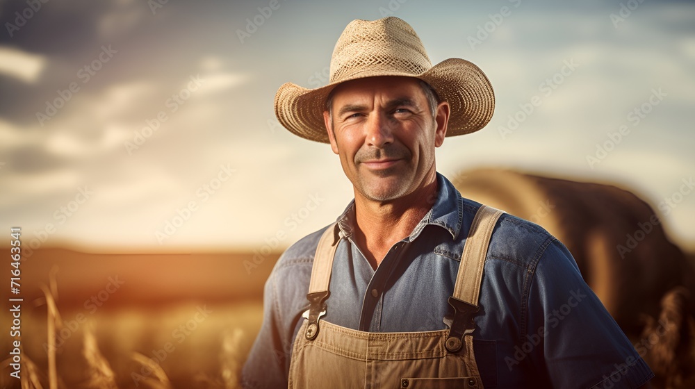 Farmer in a clean background stock photograph , Farmer, clean background, stock photograph